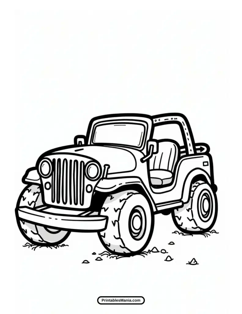 printable jeep coloring image