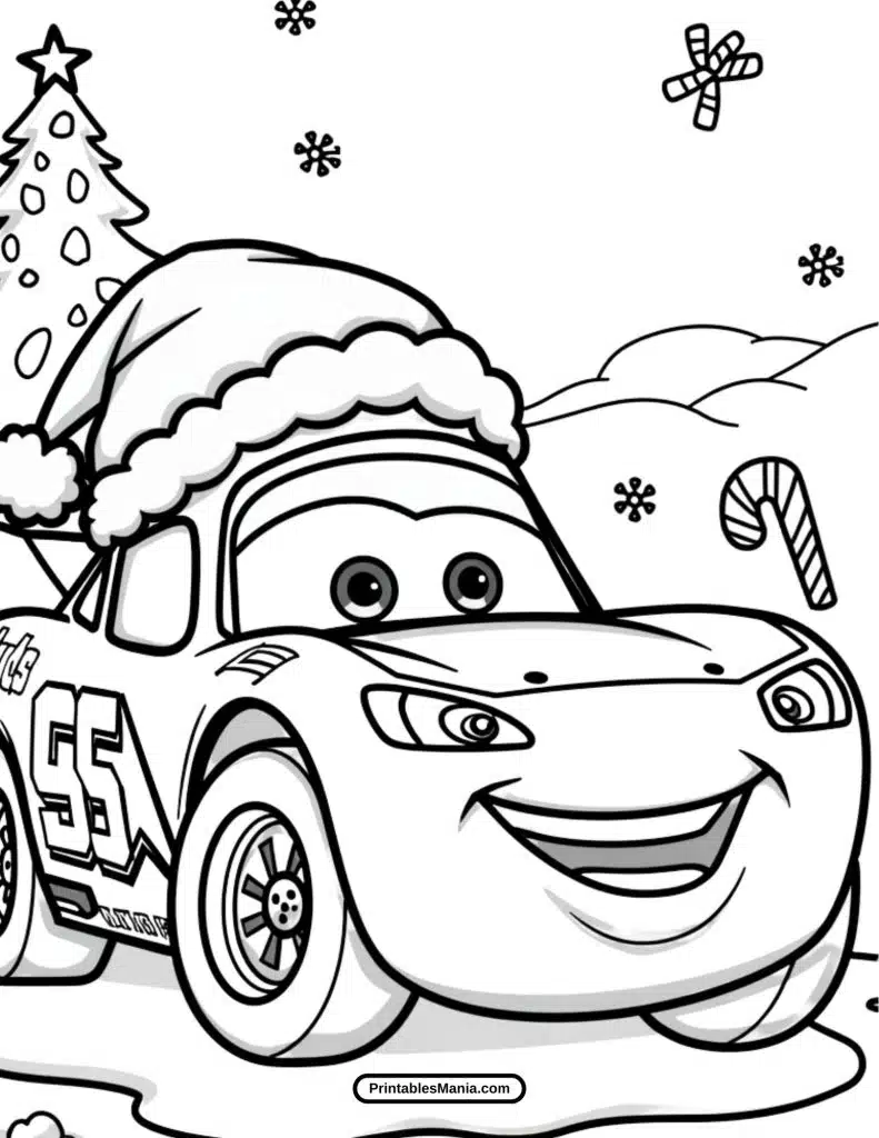 cars movie character lightning mcqueen coloring page