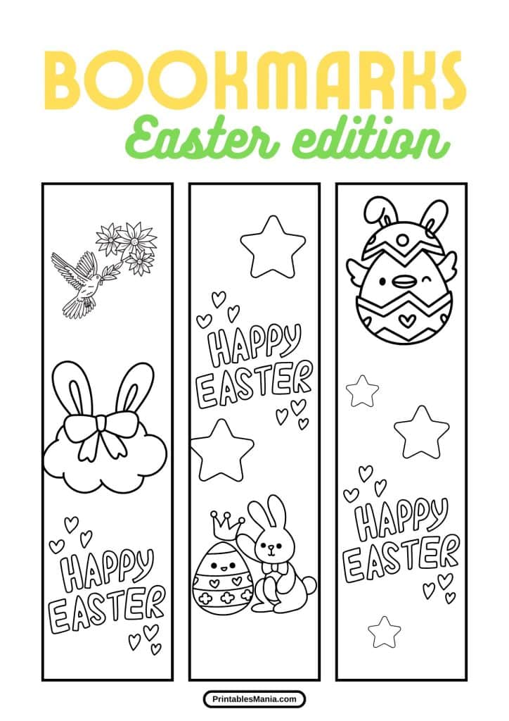 diy easter bookmarks for kids to color and decorate