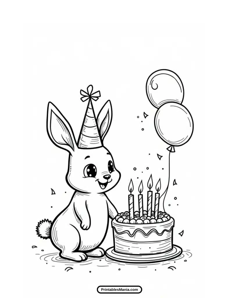 funny bunny coloring page