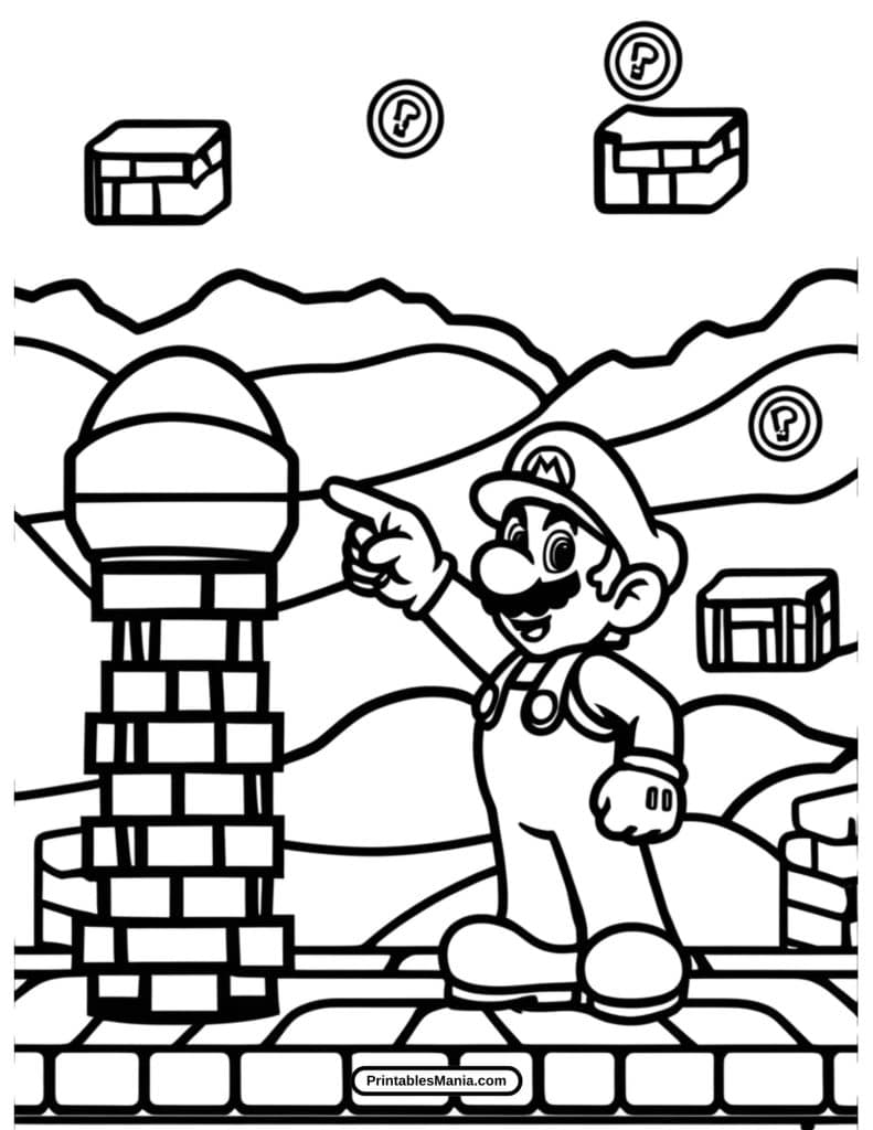 super mario world coloring sheet