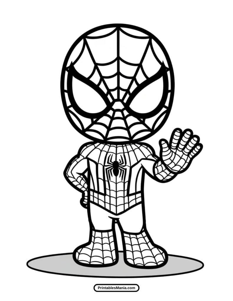 high-quality spiderman comic-style coloring page






