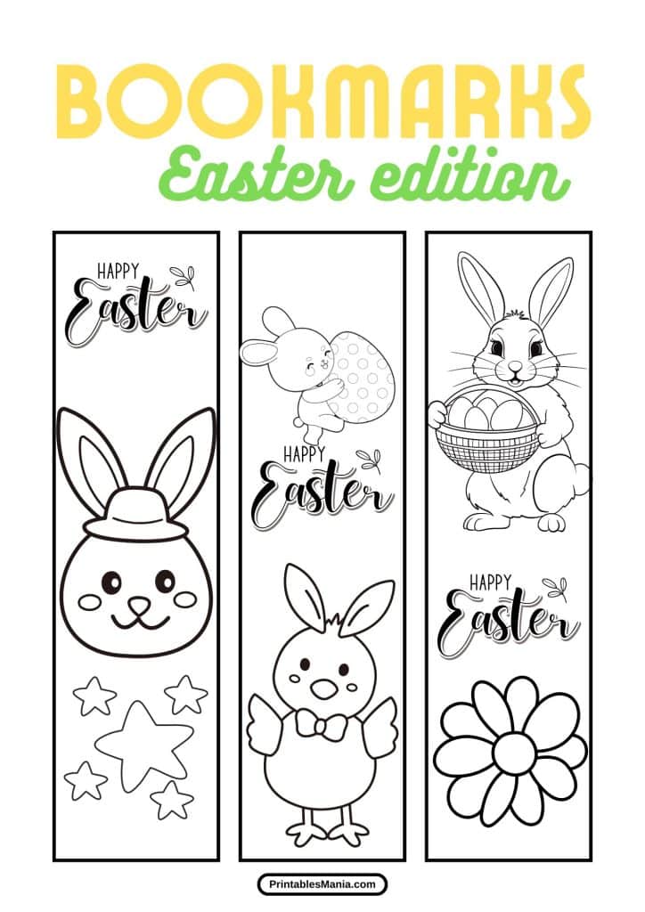 easter bookmarks to color and laminate for lasting use