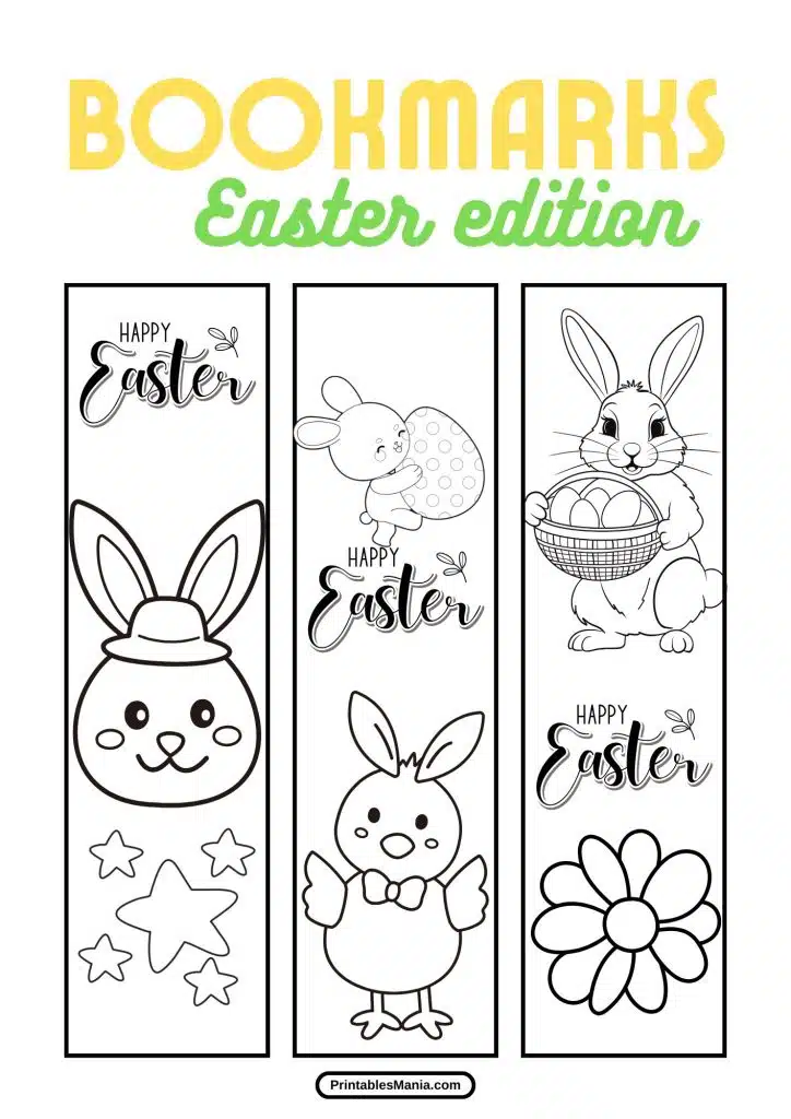 easter bookmarks to color and laminate for lasting use