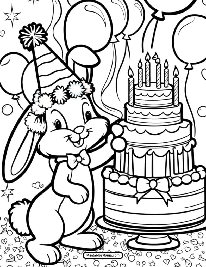 happy bunny coloring page