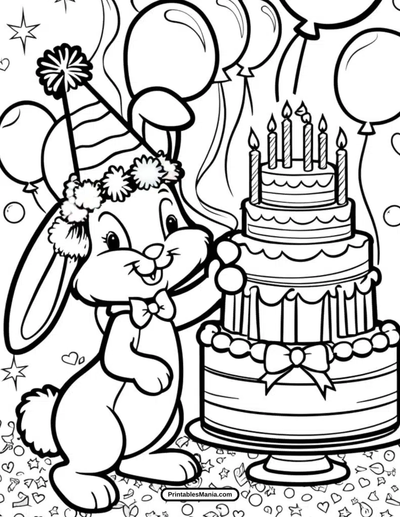 happy bunny coloring page