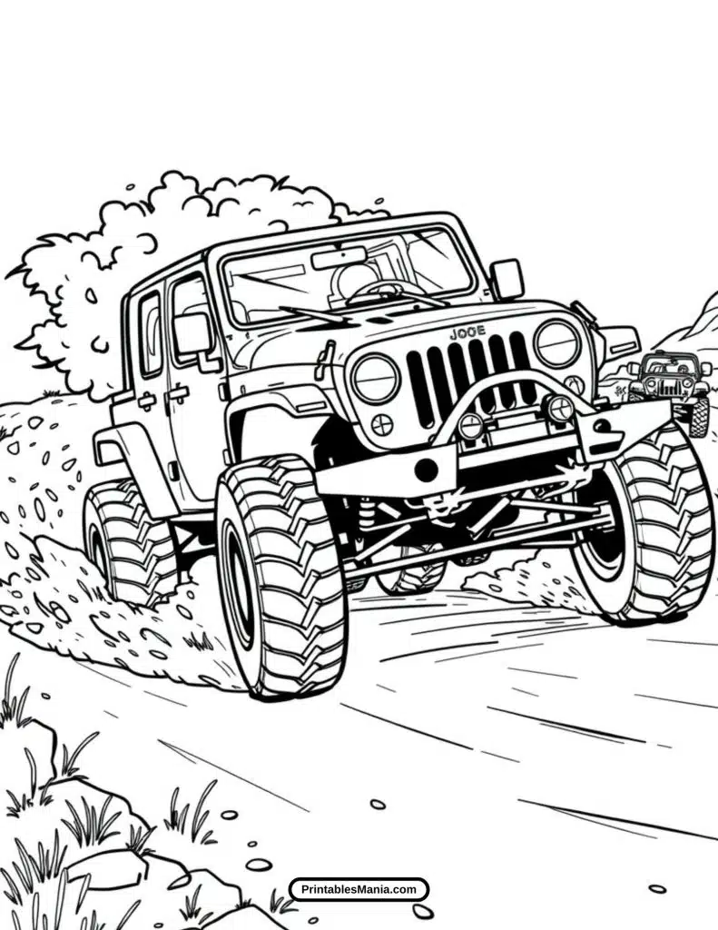 printable jeep and adventure worksheet