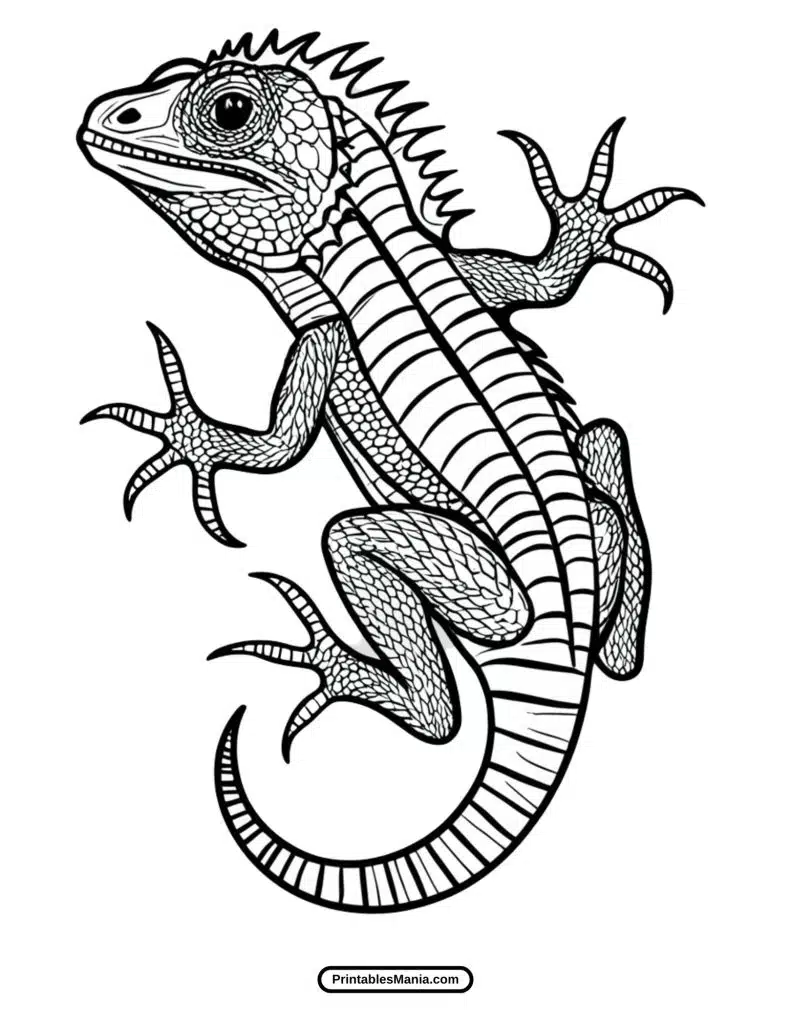 detailed lizard illustration for coloring