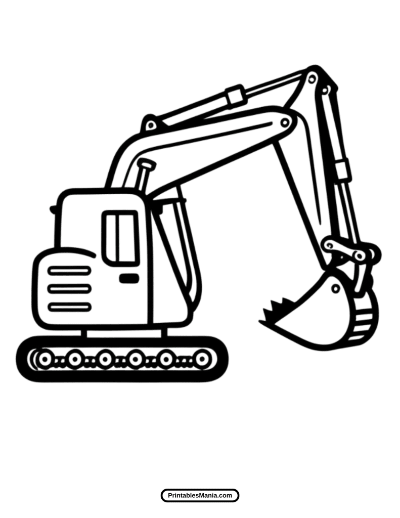 excavator drawing for creative coloring