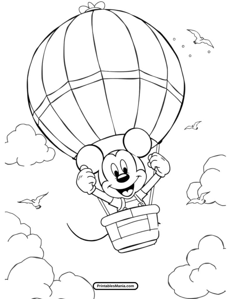 mickey mouse in action coloring page