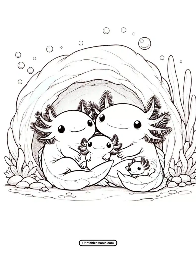 free printable axolotl coloring sheet