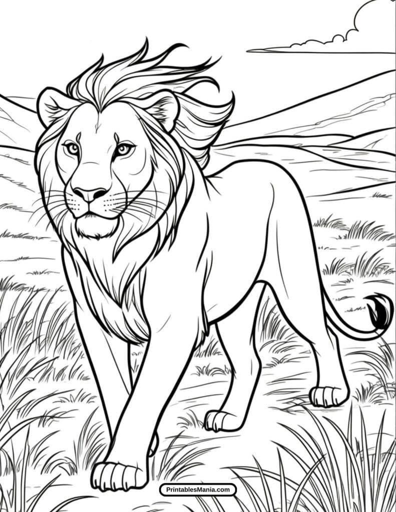 circle of life lion king coloring page