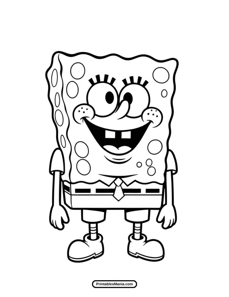 spongebob saying hello  coloring sheet