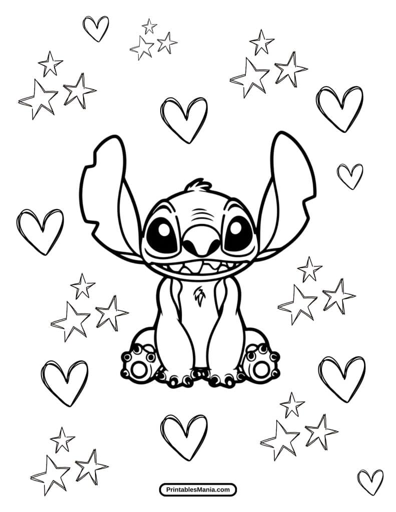 printable stitch coloring sheet