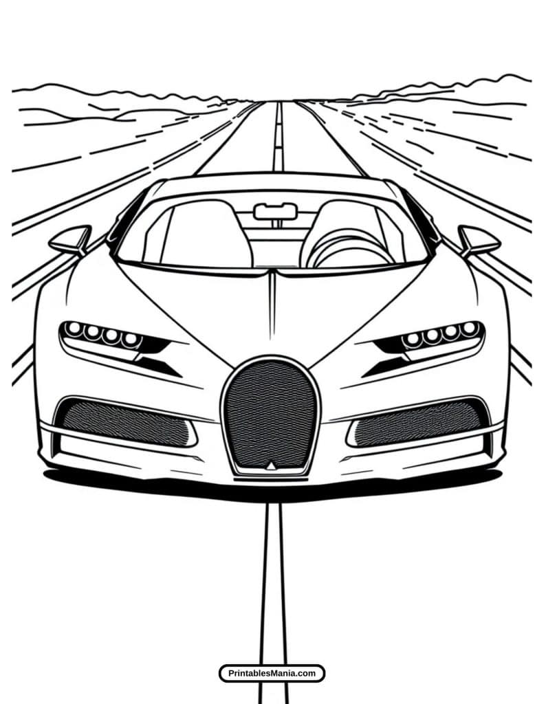 bugatti coloring page for kids and adults