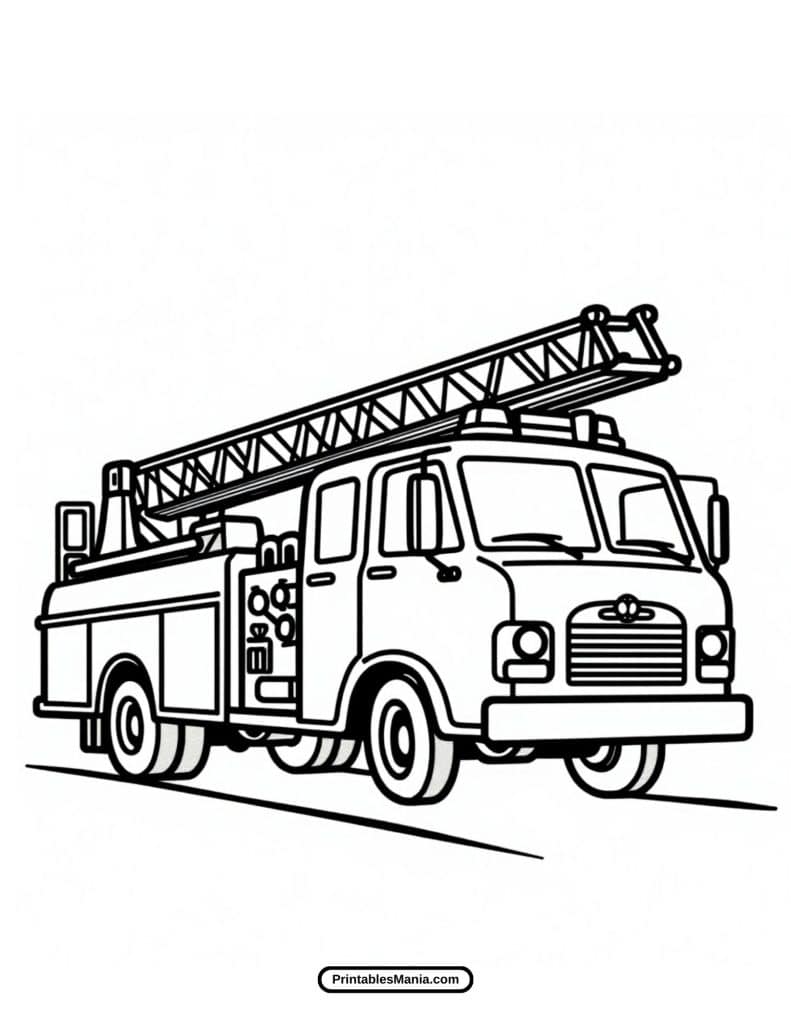 printable fire truck coloring sheet