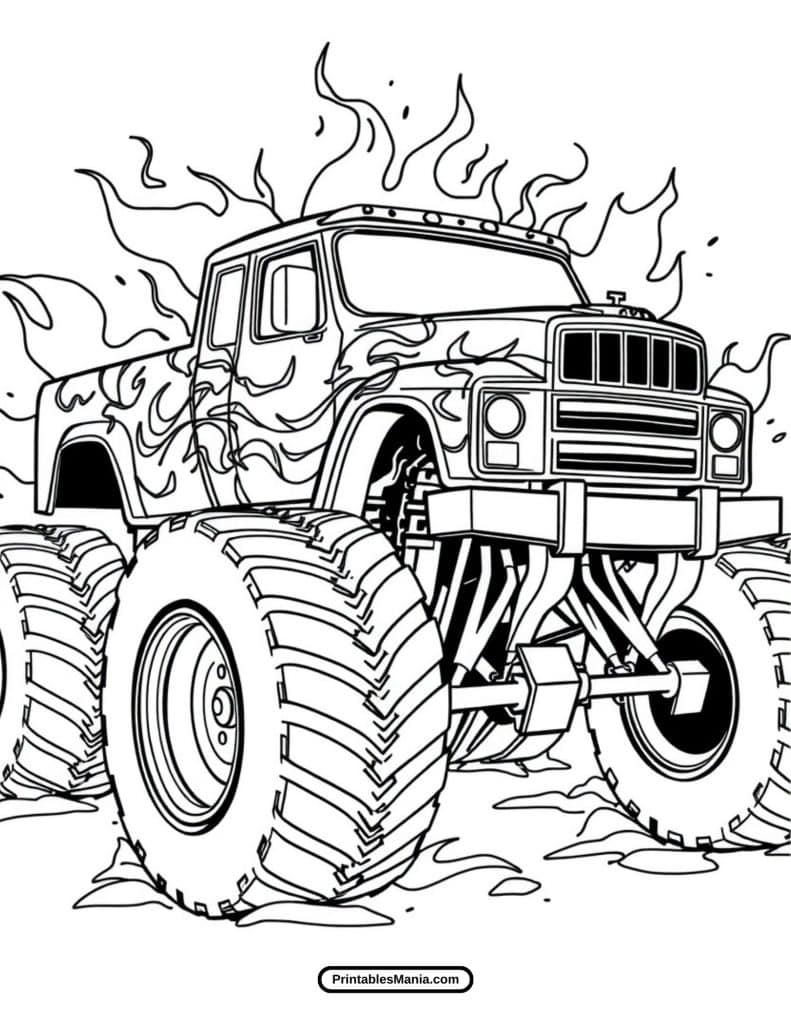 printable monster truck coloring sheet