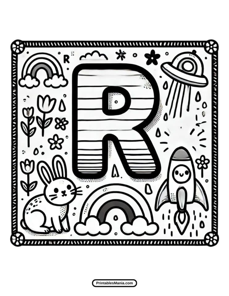 Letter R Coloring Page - Printables Mania