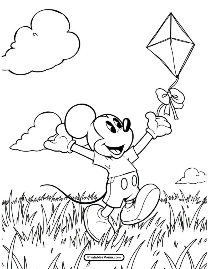 fun mickey mouse coloring page design