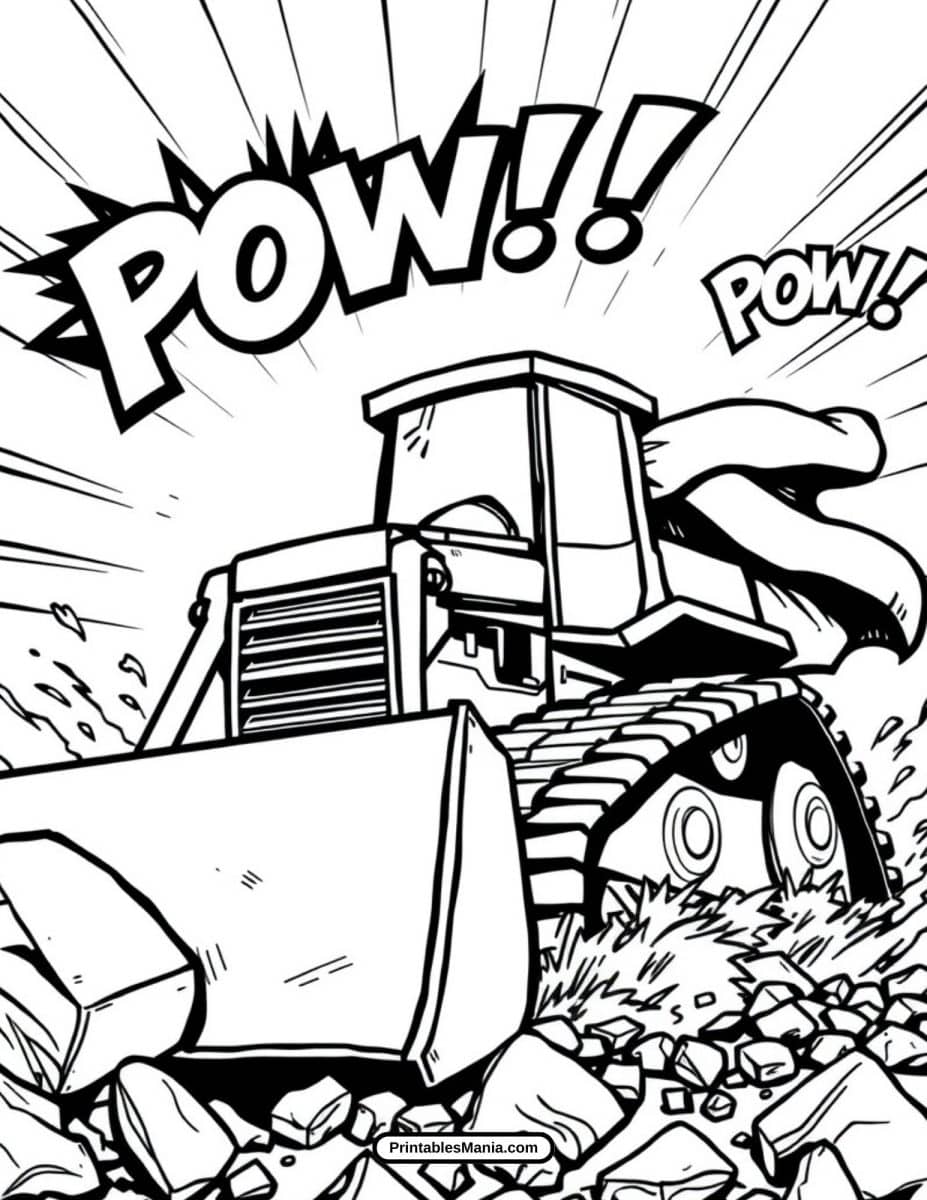 Bulldozer Coloring Pages - Printables Mania