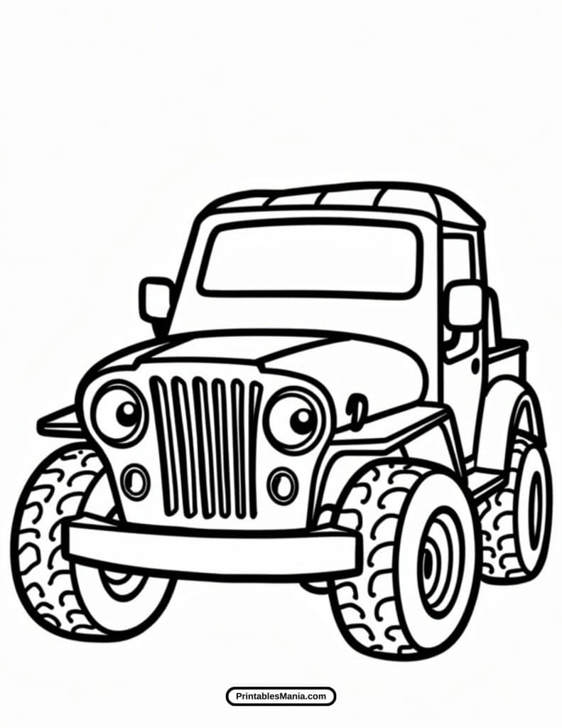 free printable jeep coloring sheet