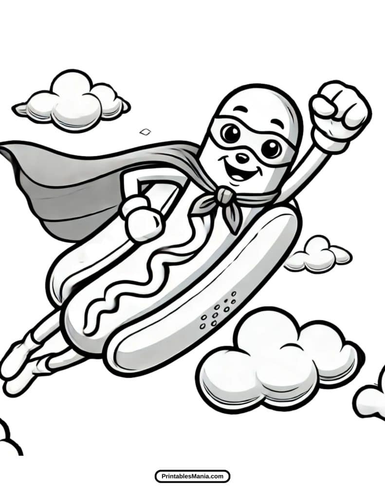 hot dog coloring page for kids to color and enjoy