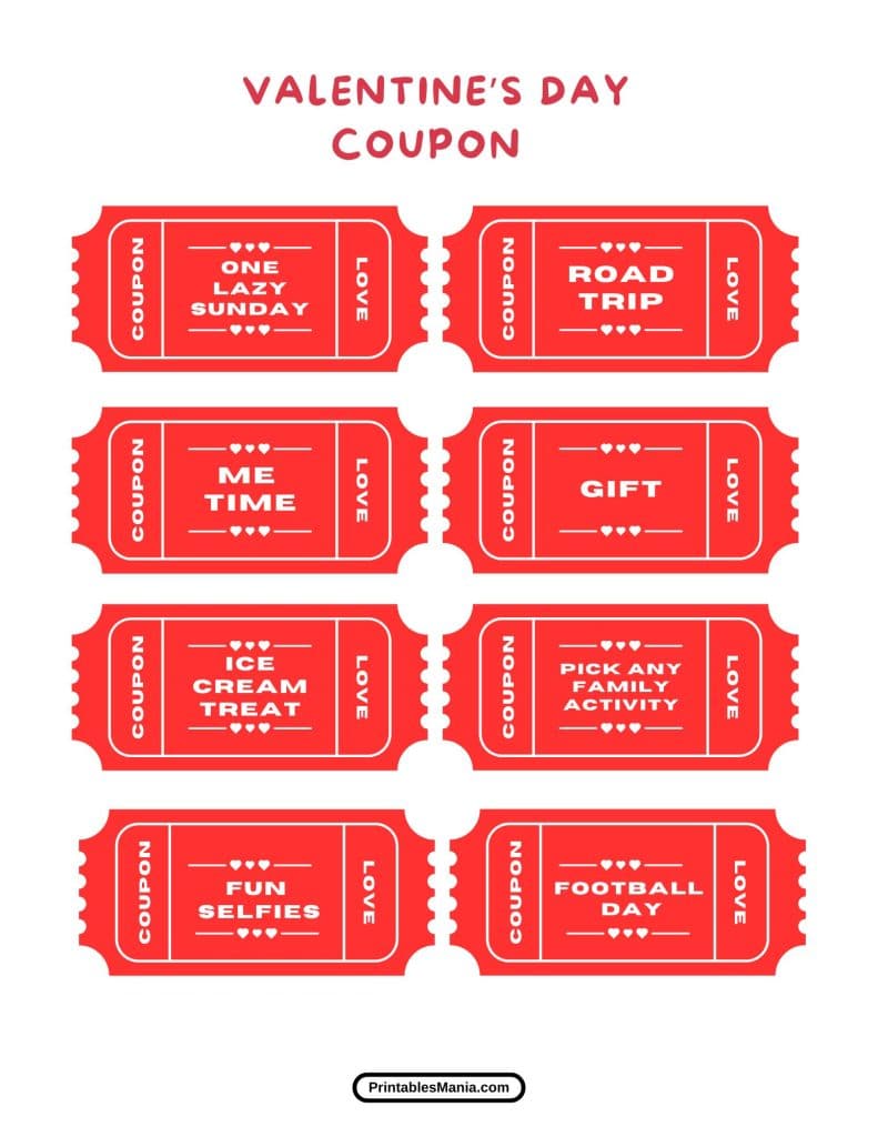 customizable valentine's day coupon book printable download