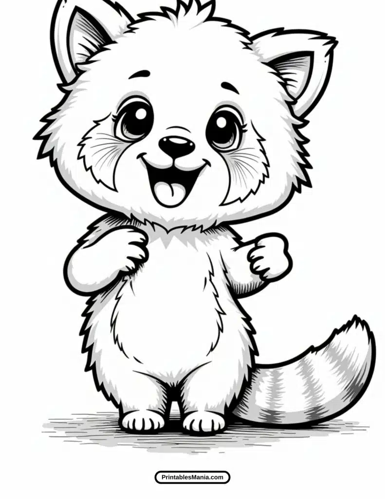 simple red panda illustration for coloring fun