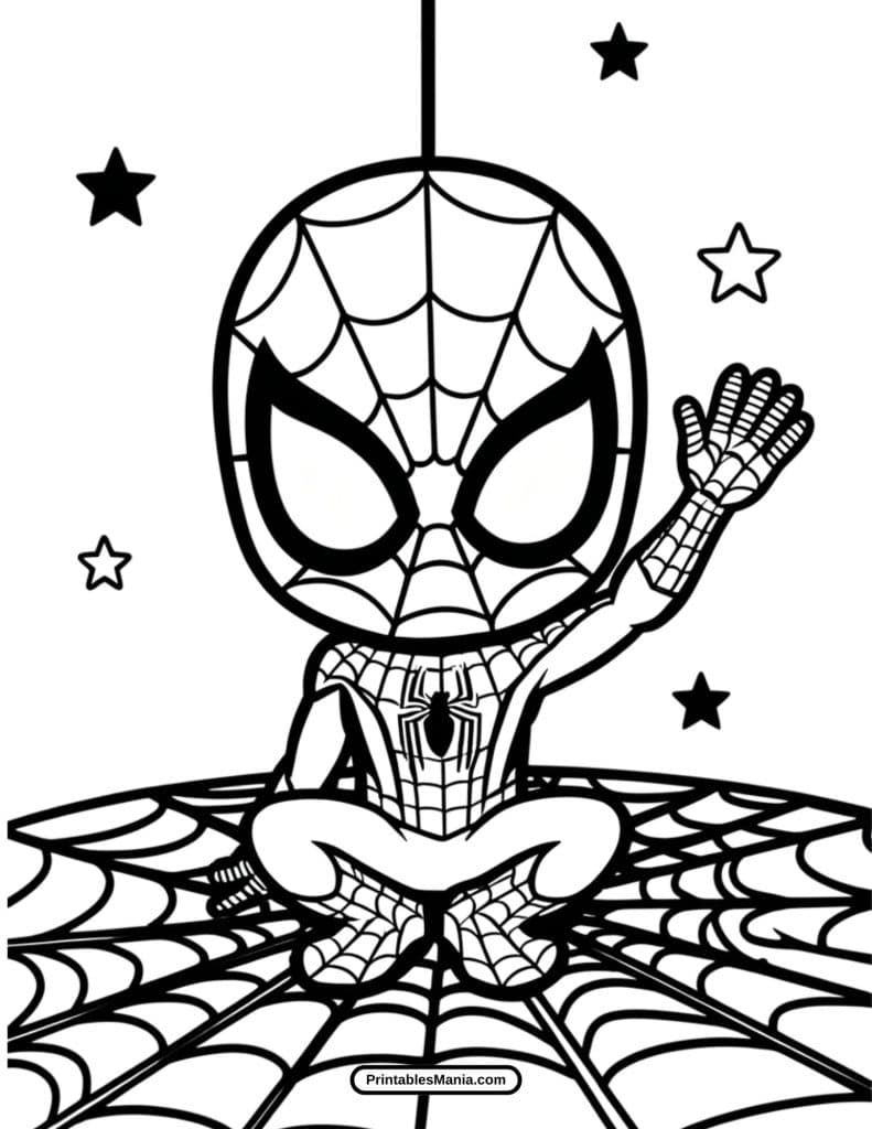 fun spiderman web-slinging adventure coloring sheet