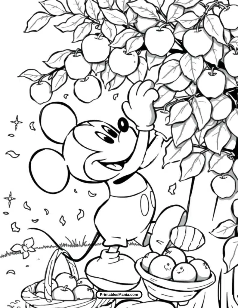 mickey mouse picnic coloring page