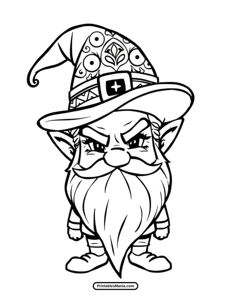 leprechaun sketch coloring page for a realistic drawing style