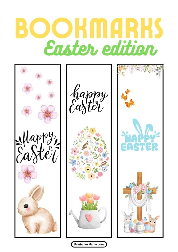 easter bookmarks for spring reading with cheerful artwork