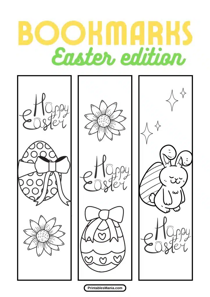 easter reading bookmarks printable with joyful designs