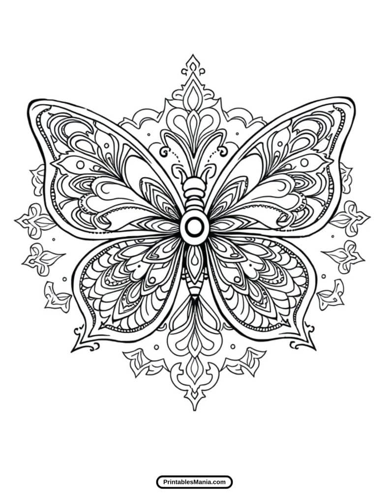 charming butterfly sketch coloring page