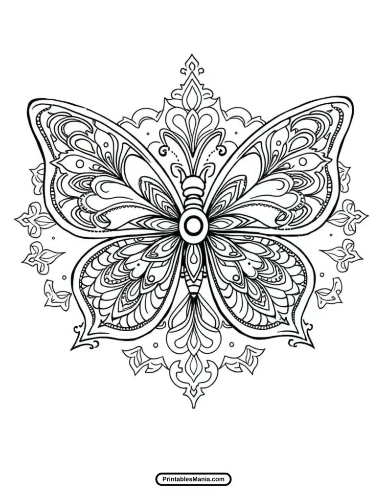 charming butterfly sketch coloring page