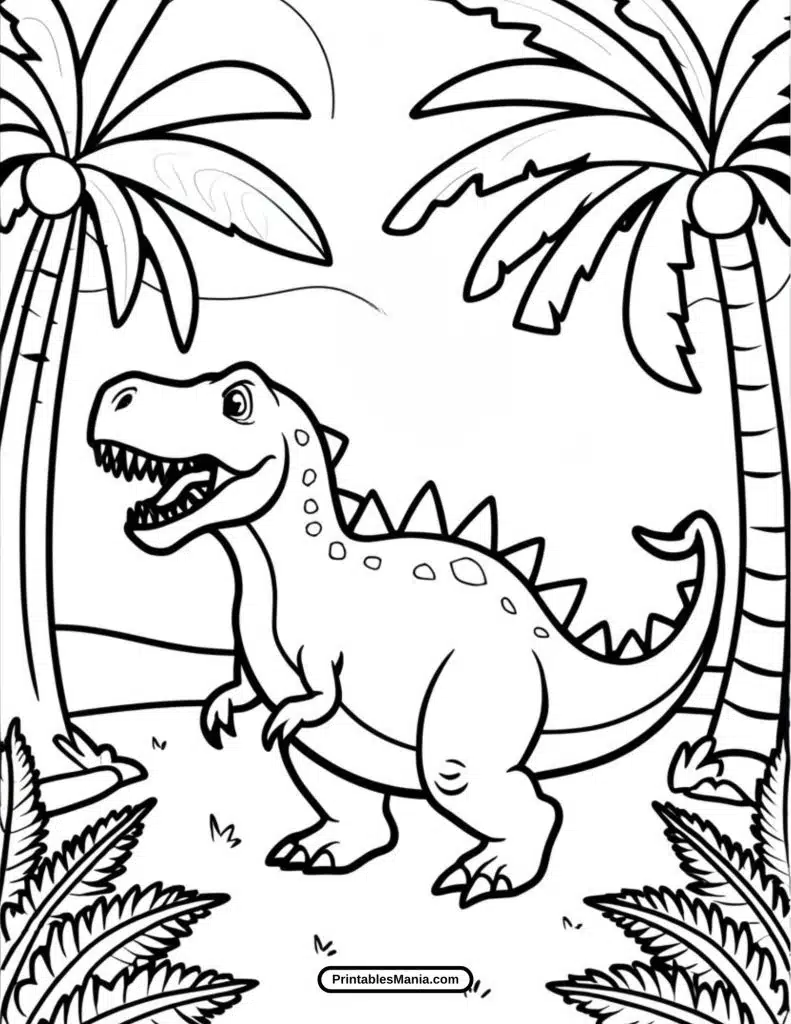 easy dinosaur coloring page pdf