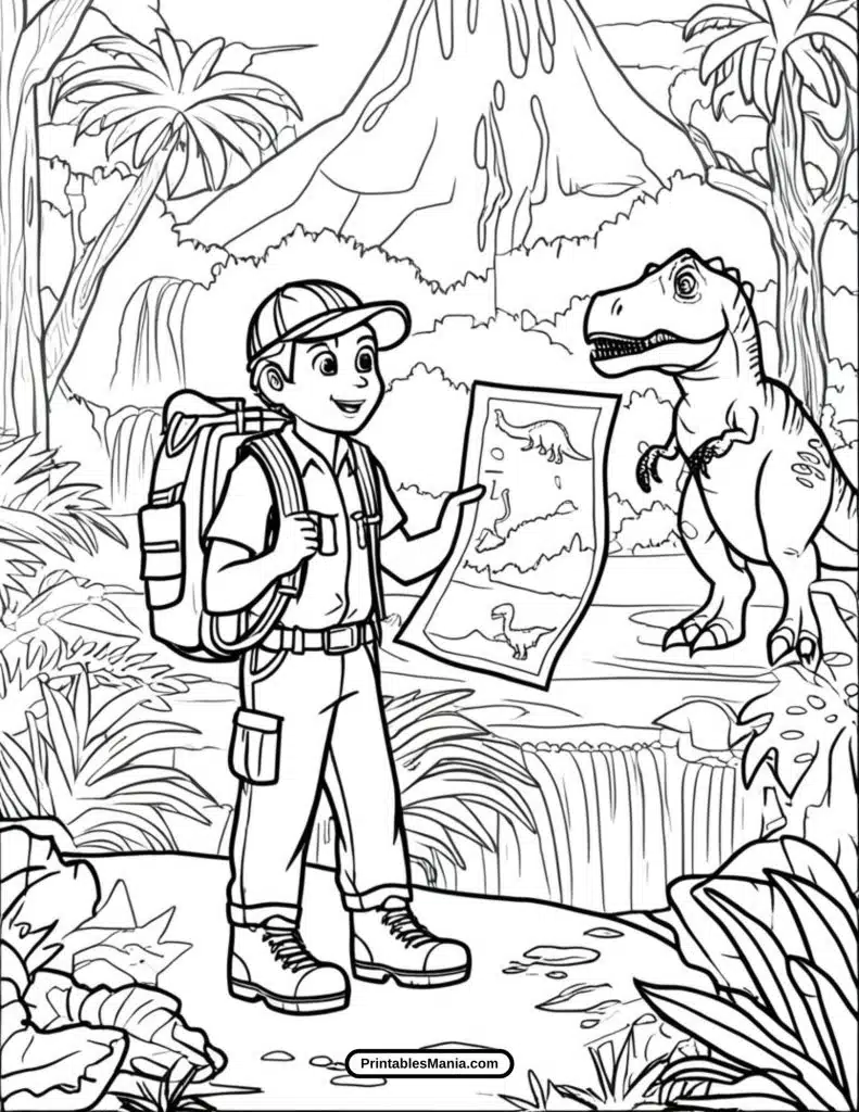 dinosaur explorer coloring page