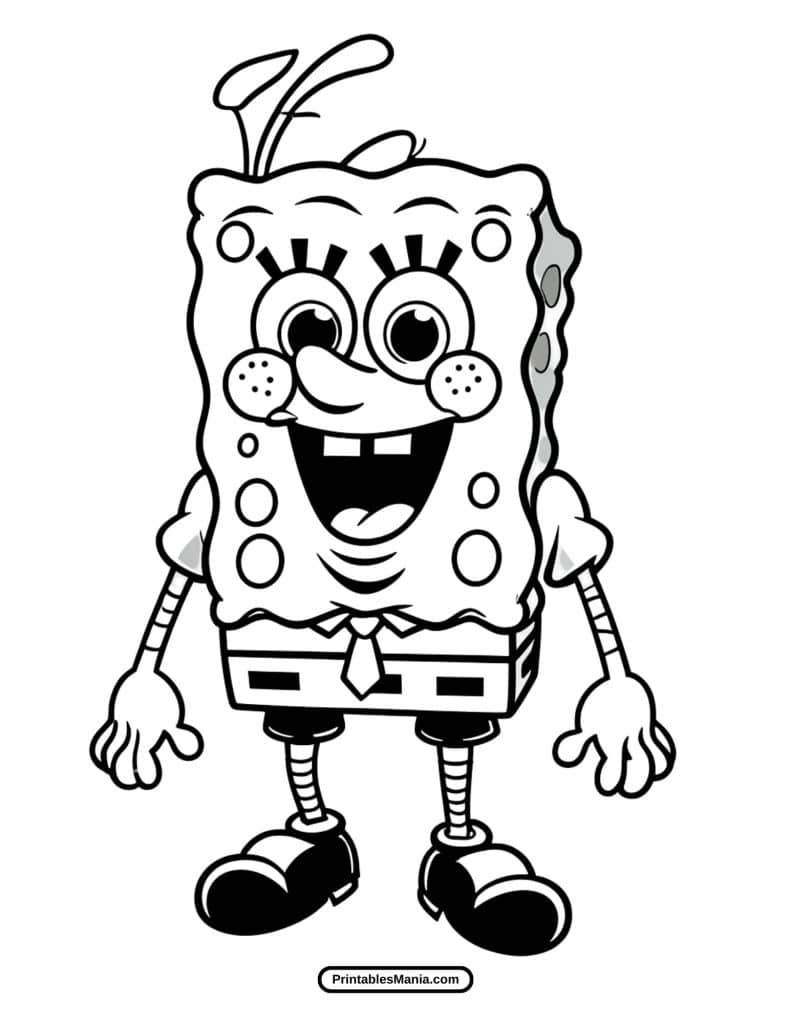 spongebob laughing coloring page