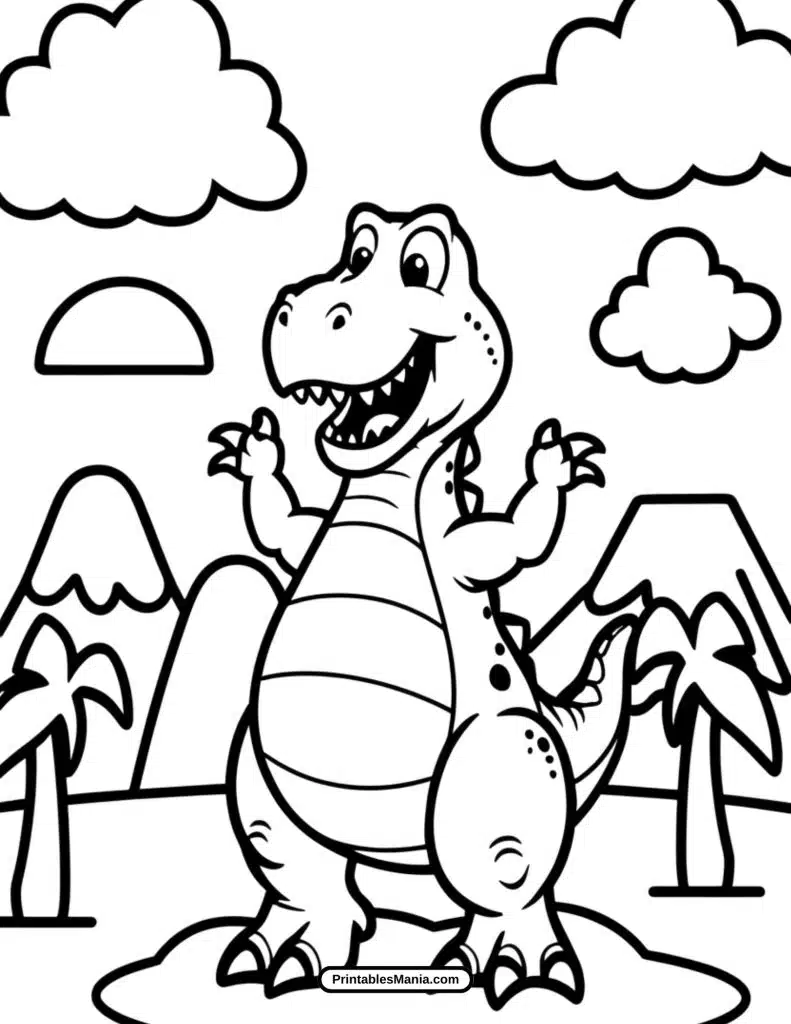 t-rex coloring page pdf