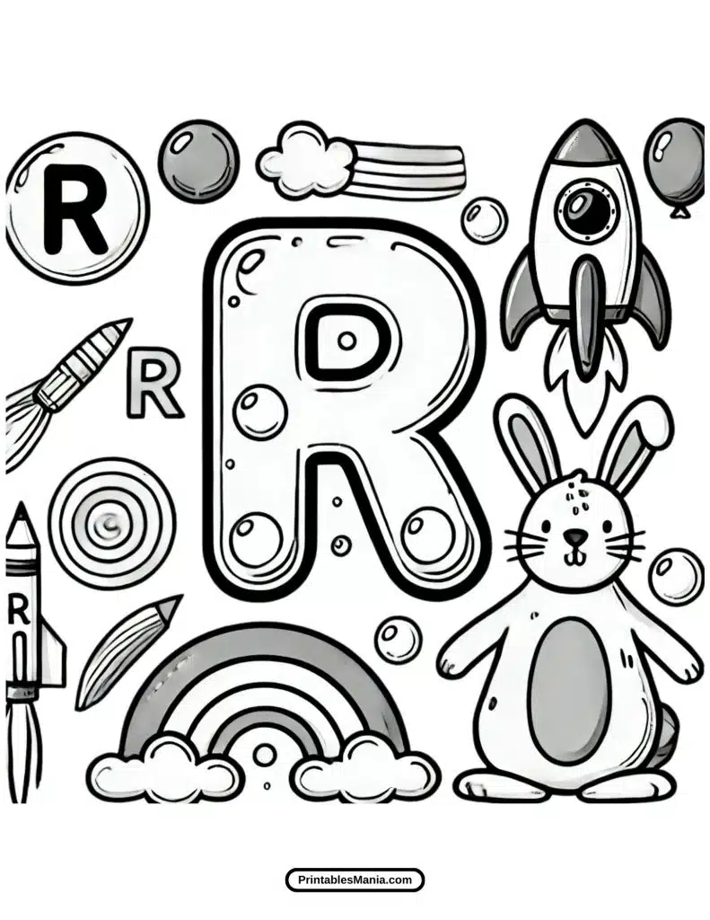 easy letter R coloring sheet