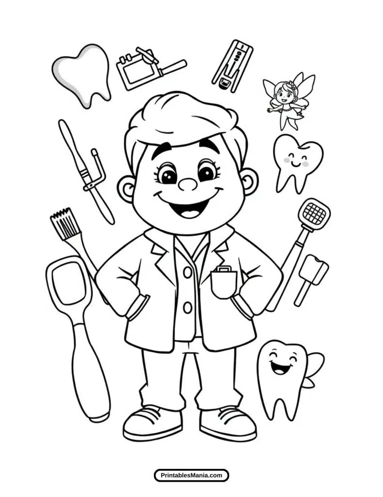 dentist coloring sheet for kids