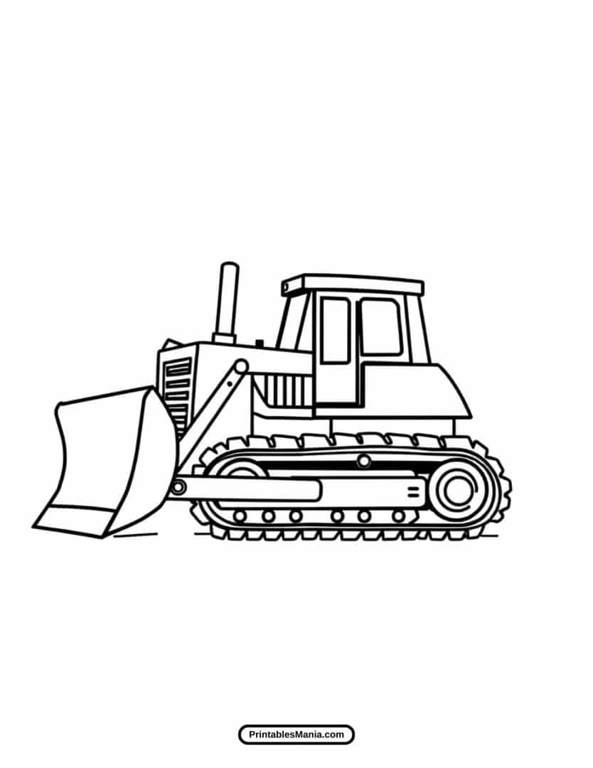 Bulldozer Coloring Pages - Printables Mania