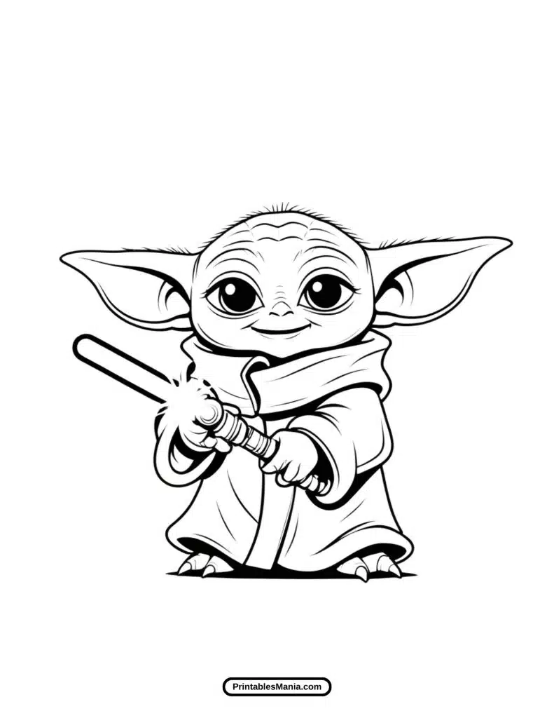 free baby yoda coloring page for kids