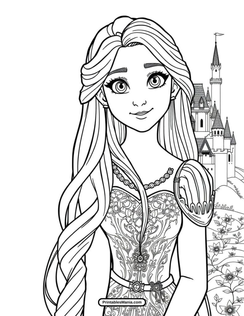 cute rapunzel coloring sheet