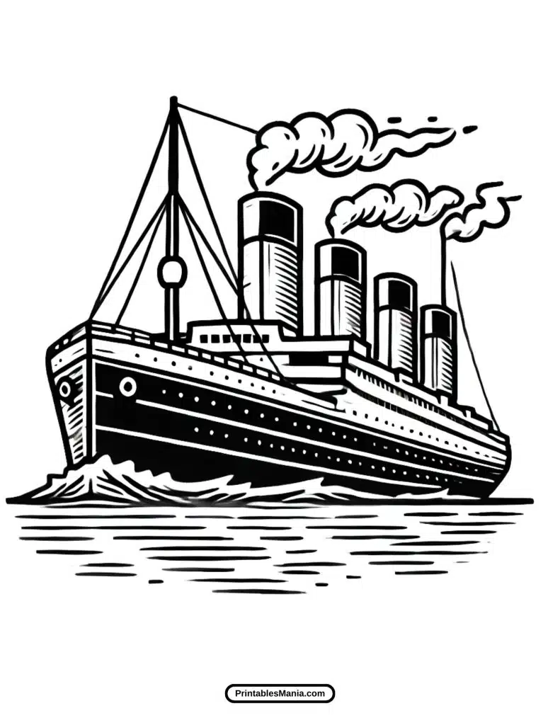 simple titanic outline for coloring