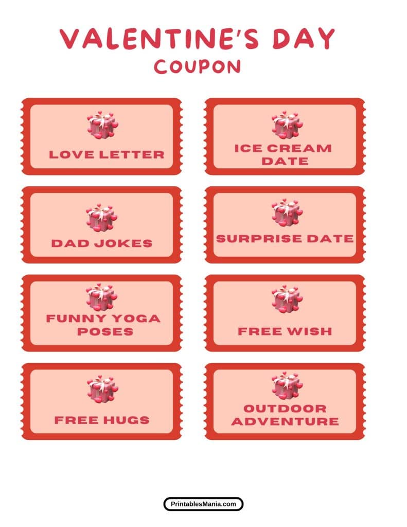 DIY love coupons for valentine’s day 