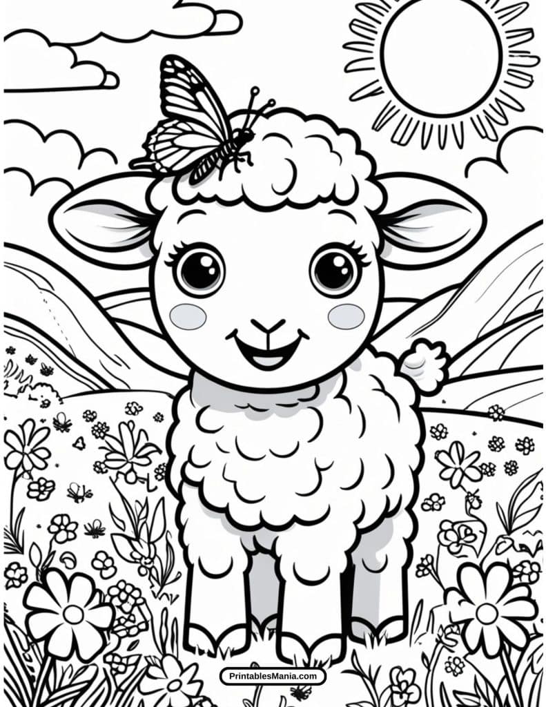 easy spring tree coloring sheet for toddlers