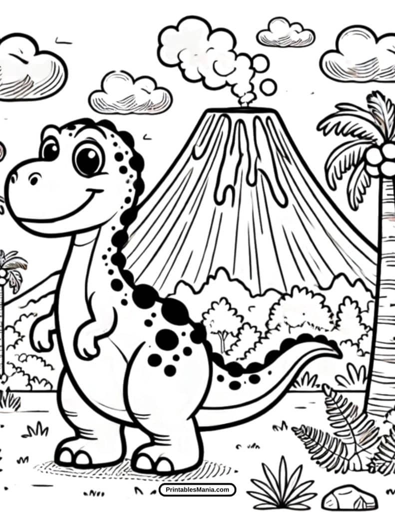 dinosaur coloring page for kids