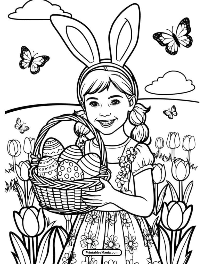 kids fun easter maze coloring printable