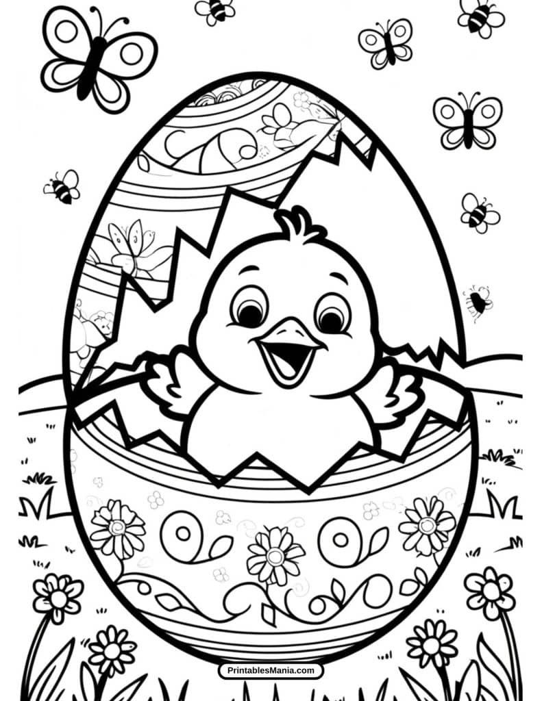 adorable baby chick easter coloring sheet
